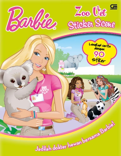 Barbie Zoo Vet  &amp; Horse Rider Sticker Scene