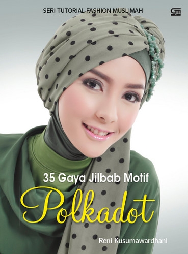 35 Gaya Jilbab Motif Polkadot